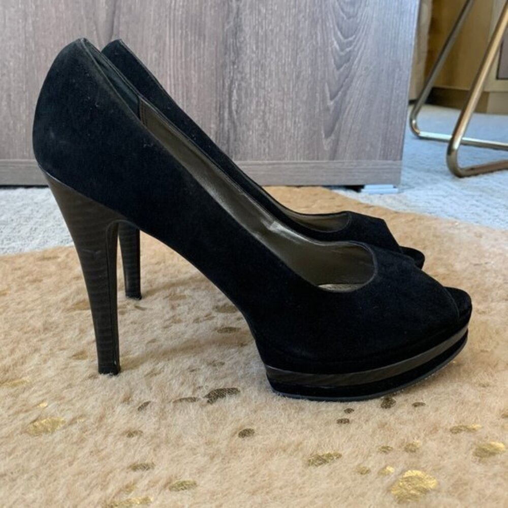 Free Press Black Peep Toe Heels